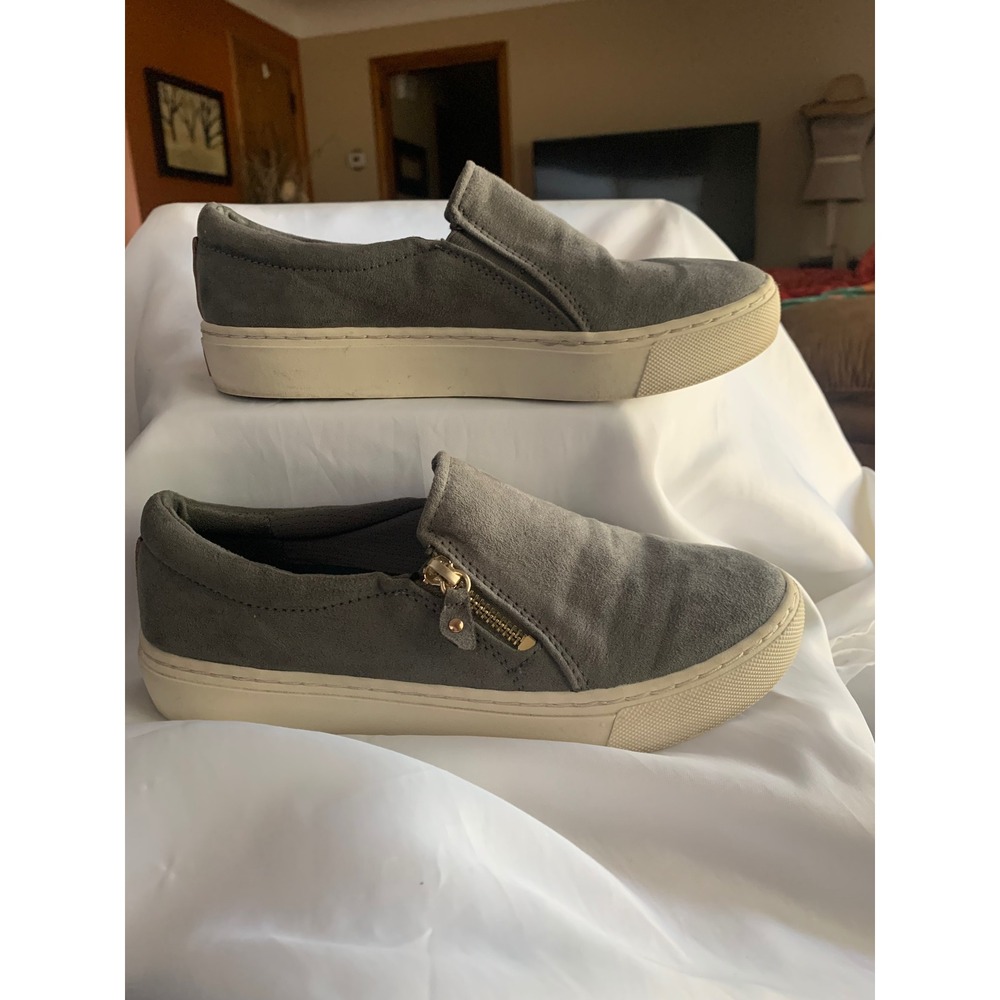 Dr. Scholls No Chill Sneaker Womens 8 Grey Excellent Zip Slip On Platform Shoes